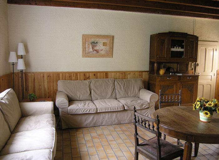 gite La Chouette woonkamer